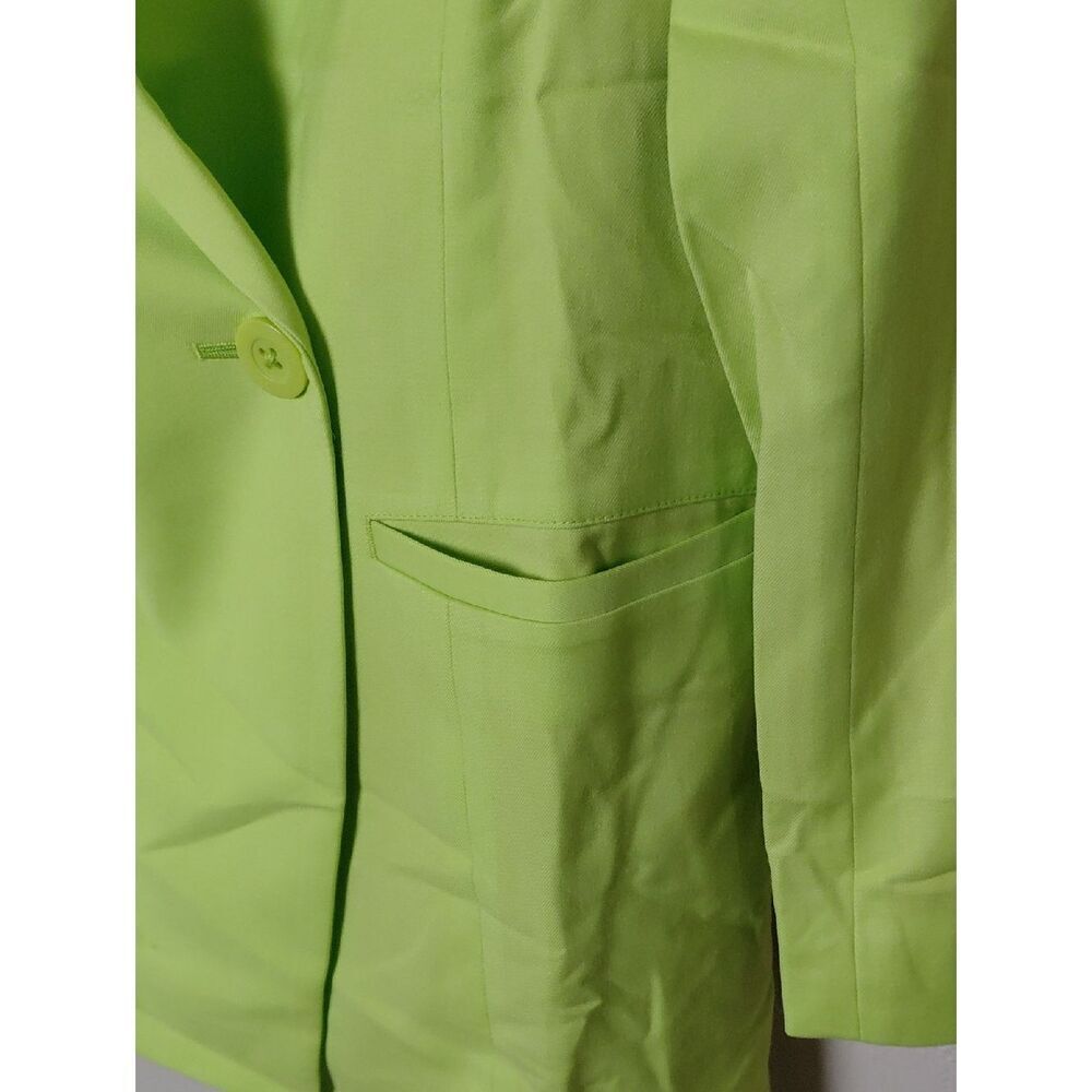 Wildfang The Empower Blazer Neon Lime Green Double Breasted Long NWT Extra SMALL - Picture 3 of 9